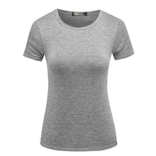 Load image into Gallery viewer, 1PC Casual Female Short Sleeve Solid Tops S-XXL Popular T Shirt Hot Sale Plain Basic High Quality Elastic 6 Color Women