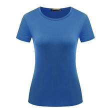 Load image into Gallery viewer, 1PC Casual Female Short Sleeve Solid Tops S-XXL Popular T Shirt Hot Sale Plain Basic High Quality Elastic 6 Color Women