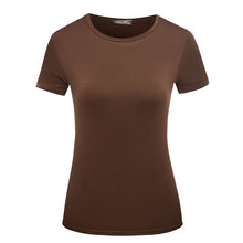 Load image into Gallery viewer, 1PC Casual Female Short Sleeve Solid Tops S-XXL Popular T Shirt Hot Sale Plain Basic High Quality Elastic 6 Color Women