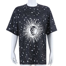Load image into Gallery viewer, Summer Tshirt Harajuku Loose Long Female t-shirt Moon Star Printed Casual tshirt Women Tops Tee Shirt

