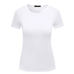 1PC Casual Female Short Sleeve Solid Tops S-XXL Popular T Shirt Hot Sale Plain Basic High Quality Elastic 6 Color Women