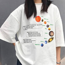 Load image into Gallery viewer, Solar System T-Shirt Geek T Shirt Korean Fashion Oversized Tee Hipsters Grunge Style Shirt Pluto Tee Shirts Jupiter Saturn O-Nec
